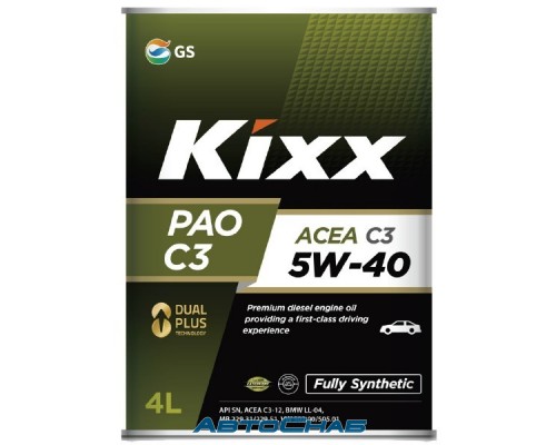 KIXX PAO C3 5W40 SN/CF 4л Моторное масло KIXX PAO C3 5W40 SN/CF 4л Моторное масло